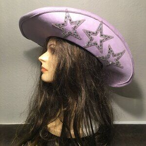 Purple Star Cowboy Hat = Gorgeous NEW  OOAK Rhinestones